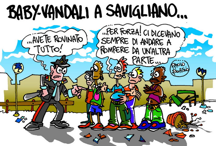 Baby-vandali a Savigliano