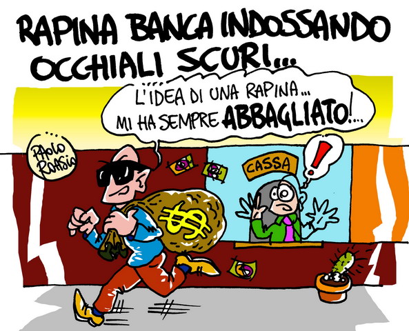Rapina con occhiali scuri