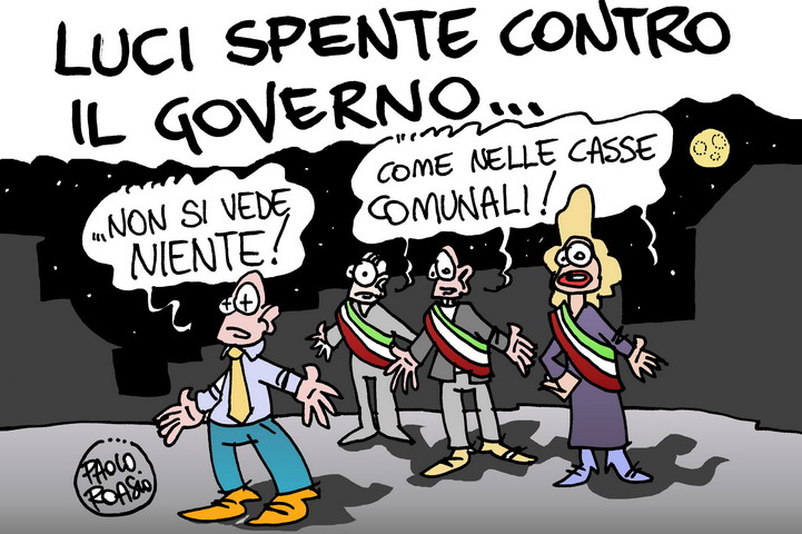 Luci spente contro il Governo