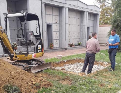 Area per le ceneri al cimitero
