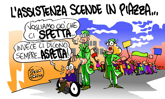 L'assistenza scende in piazza