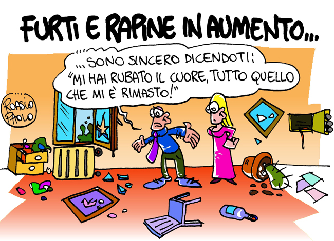 Furti e rapine in aumento