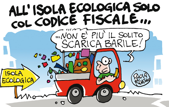 All'isola ecologica solo col codice fiscale